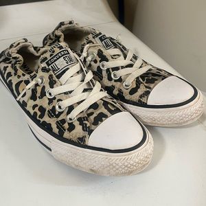 Cheetah print shoreline slip on converse